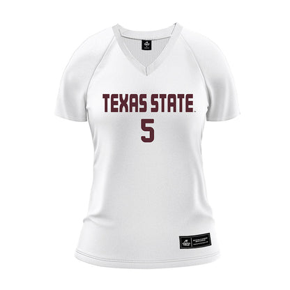 Texas State - NCAA Women's Volleyball : Jade Defraeye - White Volleyball Jersey
