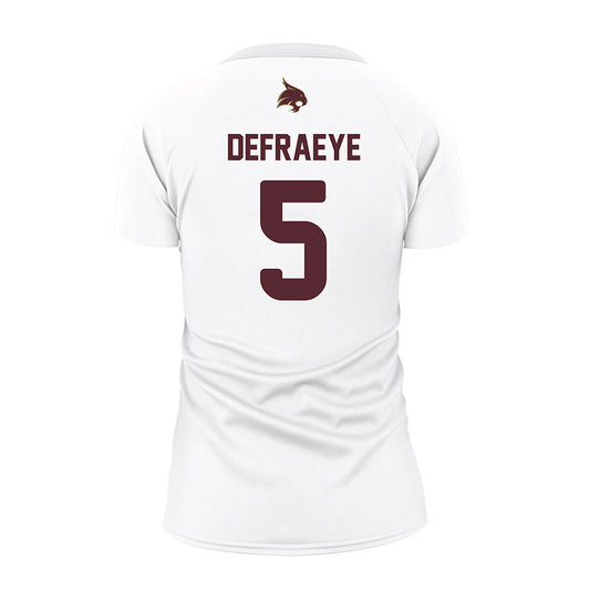 Texas State - NCAA Women's Volleyball : Jade Defraeye - White Volleyball Jersey