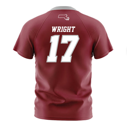 UMass - NCAA Men's Soccer : Braeden Wright - Maroon Soccer Jersey-1