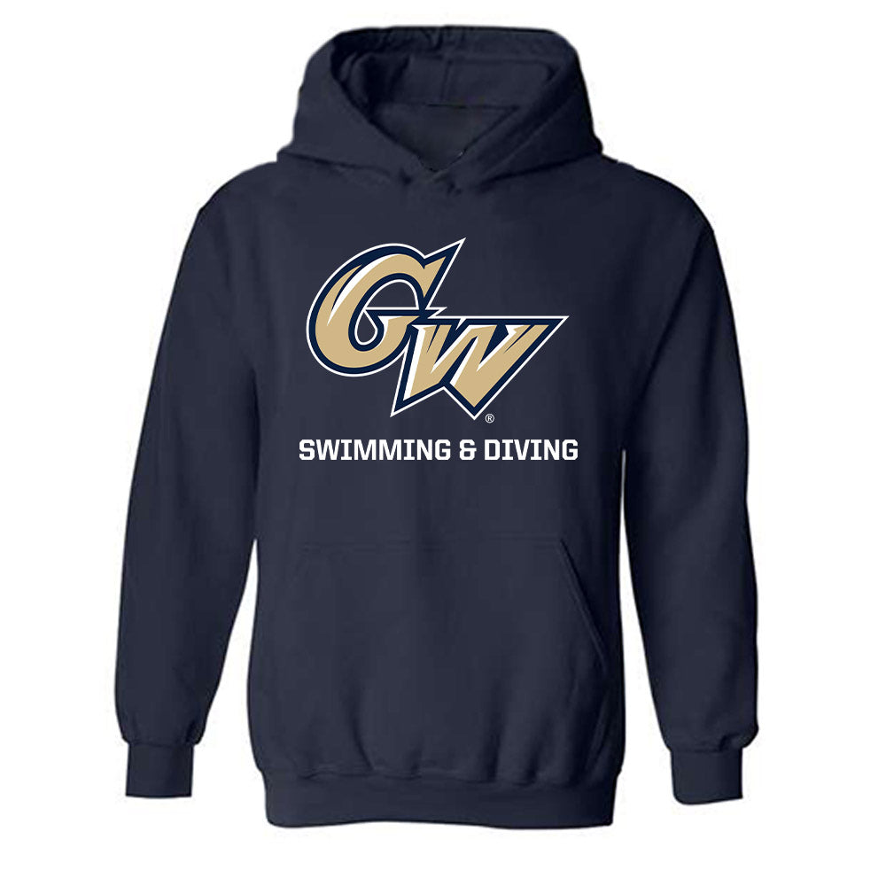 GWU - NCAA Men's Swimming & Diving : Eldad Zamir - Classic Fashion Shersey Hooded Sweatshirt-0