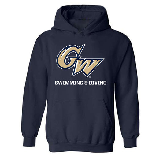 GWU - NCAA Men's Swimming & Diving : Eldad Zamir - Classic Fashion Shersey Hooded Sweatshirt-0