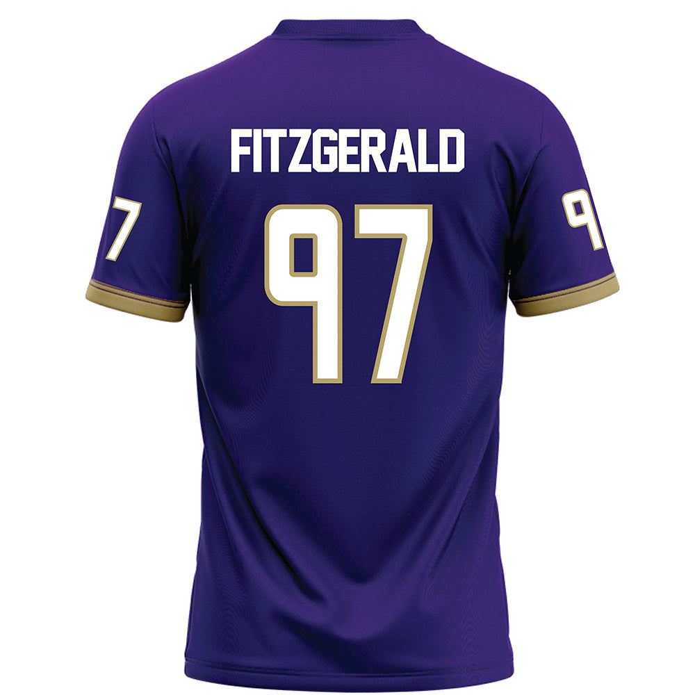 JMU - NCAA Football : Christopher Fitzgerald - Purple Football Jersey