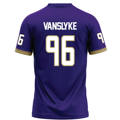 JMU - NCAA Football : Andrew VanSlyke - Purple Football Jersey-1