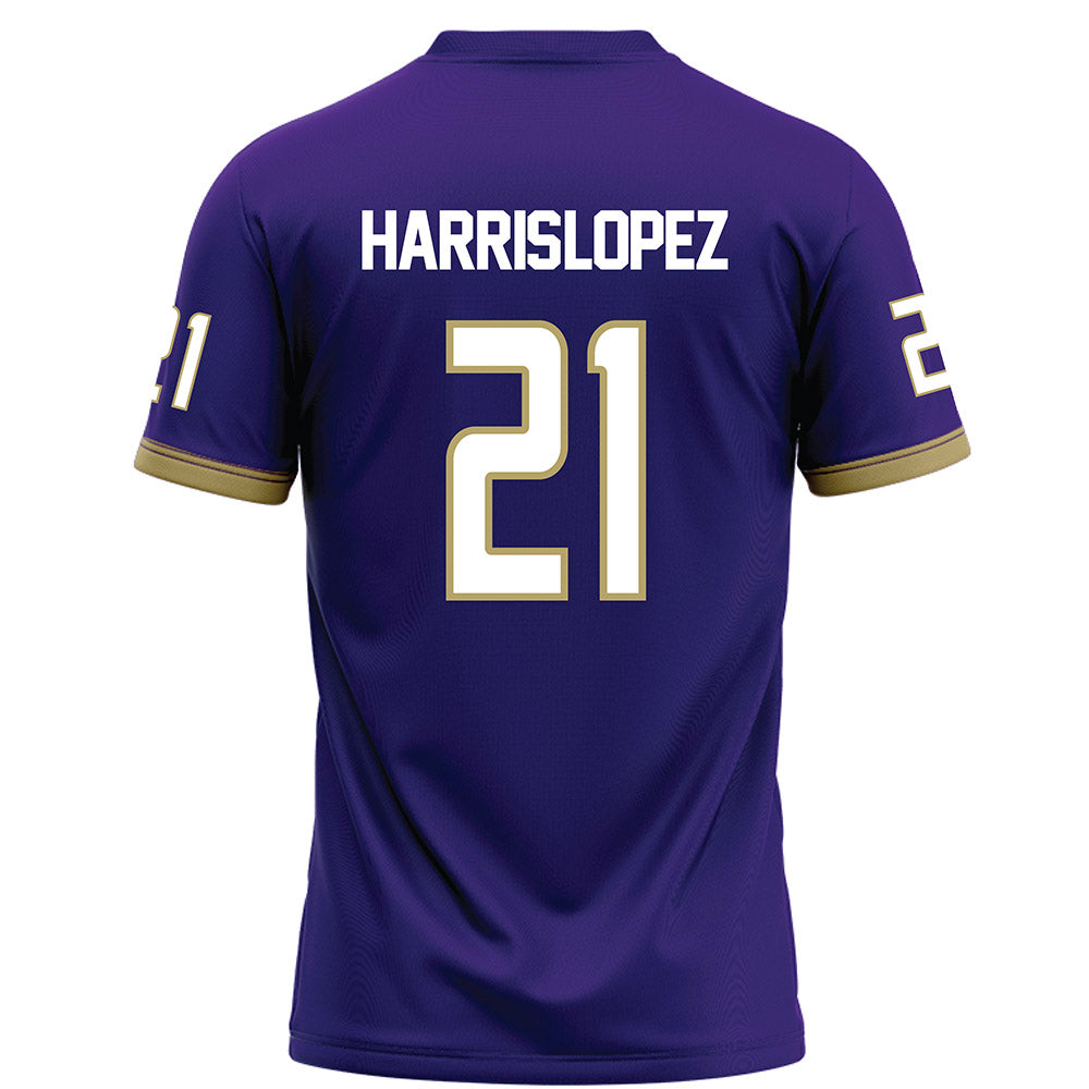 JMU - NCAA Football : Curtis Harris-Lopez - Purple Football Jersey-1