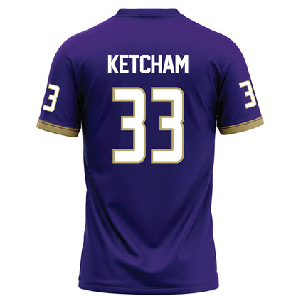 JMU - NCAA Football : Logan Ketcham - Purple Football Jersey-1