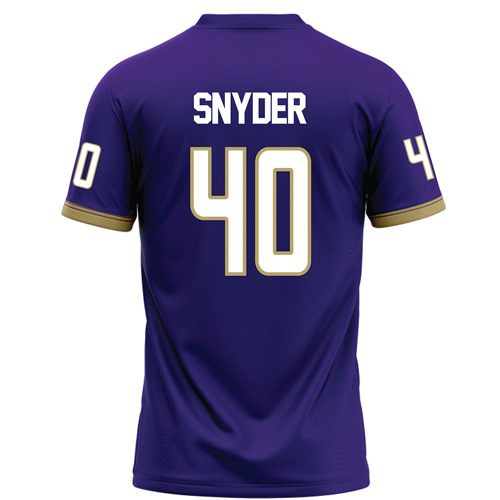 JMU - NCAA Football : Jackson Snyder - Purple Football Jersey-1