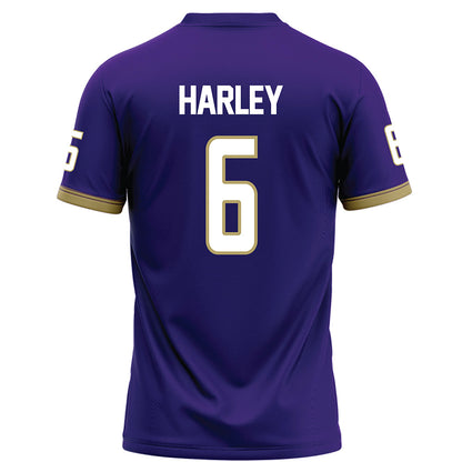 JMU - NCAA Football : Chantz Harley - Purple Football Jersey-1