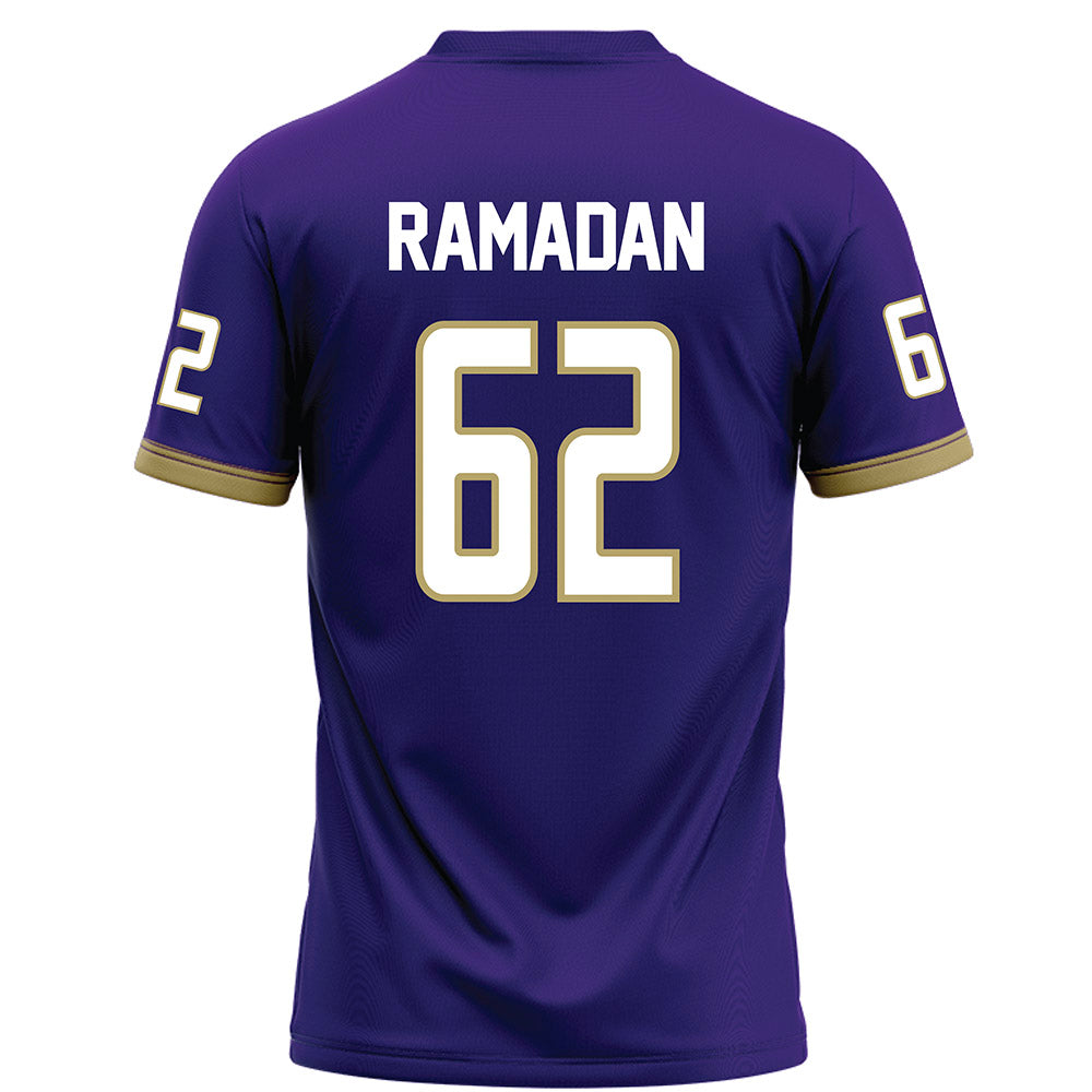 JMU - NCAA Football : Ibraheem Ramadan - Purple Football Jersey-1