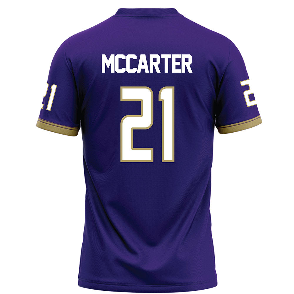 JMU - NCAA Football : Jackson McCarter - Purple Football Jersey-1