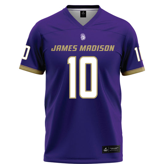 JMU - NCAA Football : Braeden Wisloski - Purple Football Jersey-0