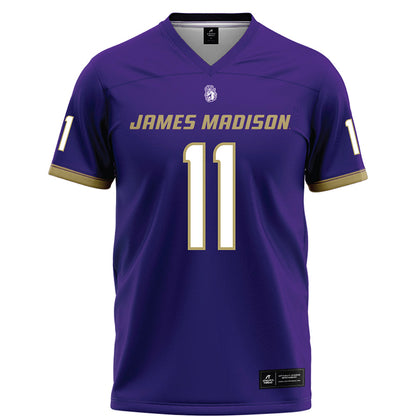 JMU - NCAA Football : Nick DeGennaro - Purple Football Jersey-0