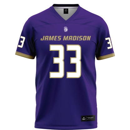 JMU - NCAA Football : Andrew Taddeo - Purple Football Jersey-0