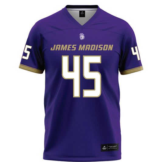 JMU - NCAA Football : Trashon Dye - Purple Football Jersey-0