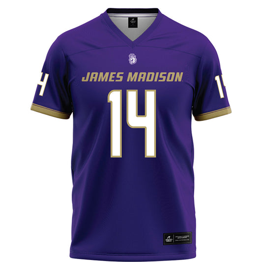 JMU - NCAA Football : KJ Flowe - Purple Football Jersey-0