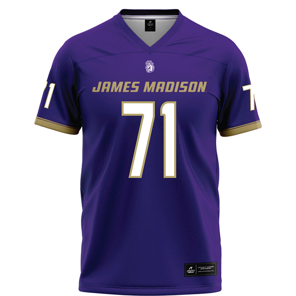 JMU - NCAA Football : Deacon Rawls - Purple Football Jersey-0