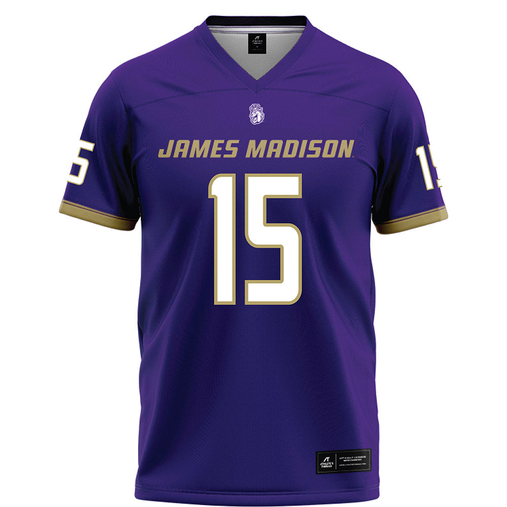 JMU - NCAA Football : Lacota Dippre - Purple Football Jersey-0