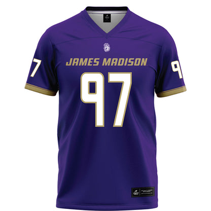 JMU - NCAA Football : Aiden Gobaira - Purple Football Jersey-0