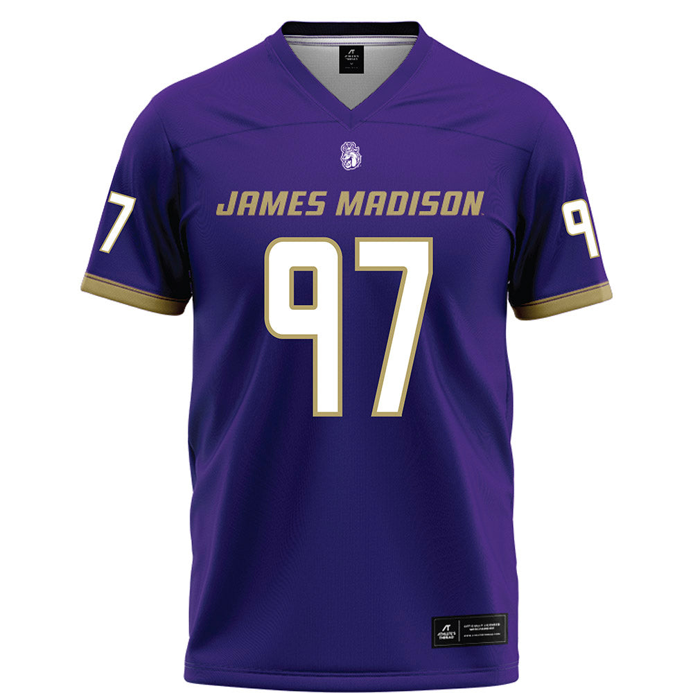 JMU - NCAA Football : Christopher Fitzgerald - Purple Football Jersey