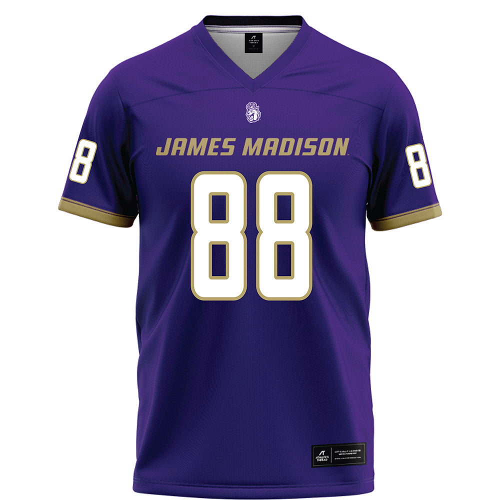 JMU - NCAA Football : Kells Bush - Purple Football Jersey-0