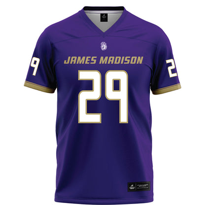 JMU - NCAA Football : Tre Leonard - Purple Football Jersey-0