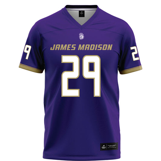 JMU - NCAA Football : Tre Leonard - Purple Football Jersey-0