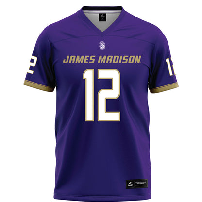 JMU - NCAA Football : Zaron Collins - Purple Football Jersey-0