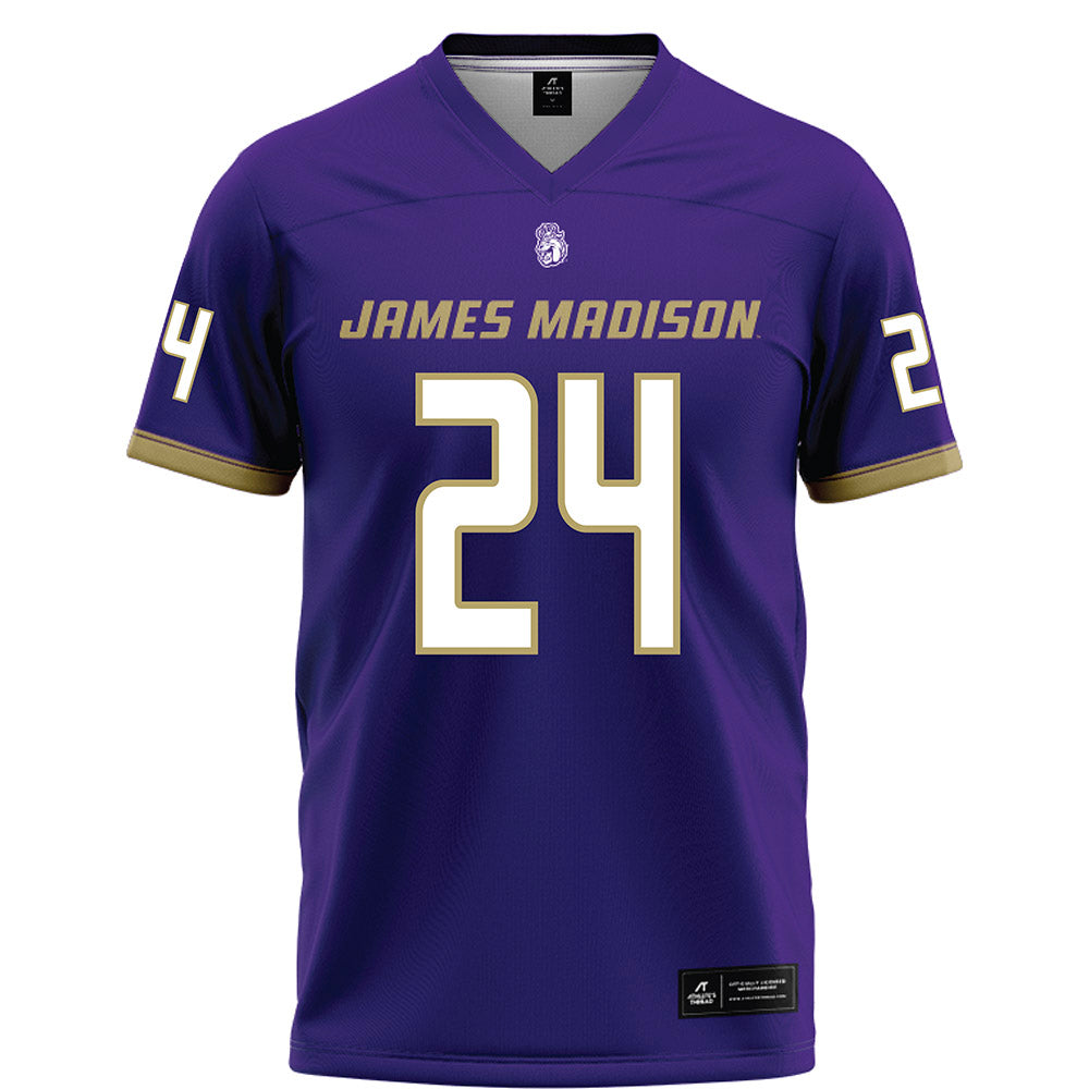 JMU - NCAA Football : Phillip Harris - Purple Football Jersey-0