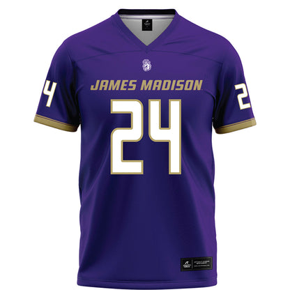 JMU - NCAA Football : Phillip Harris - Purple Football Jersey-0