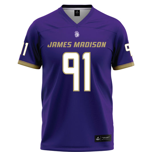 JMU - NCAA Football : Marcellus Nash - Purple Football Jersey-0