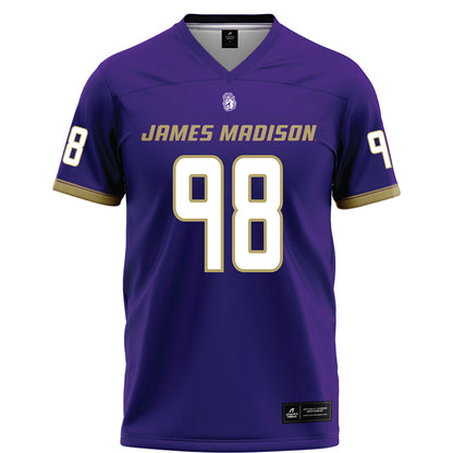 JMU - NCAA Football : Turner Schmidt - Purple Football Jersey-0