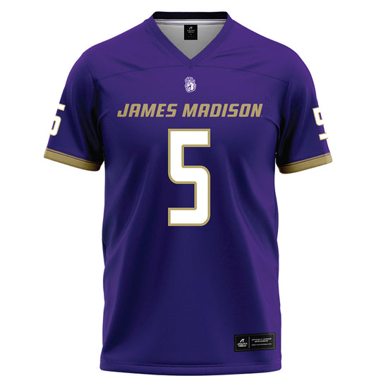 JMU - NCAA Football : Ayo Adeyi - Purple Football Jersey-0