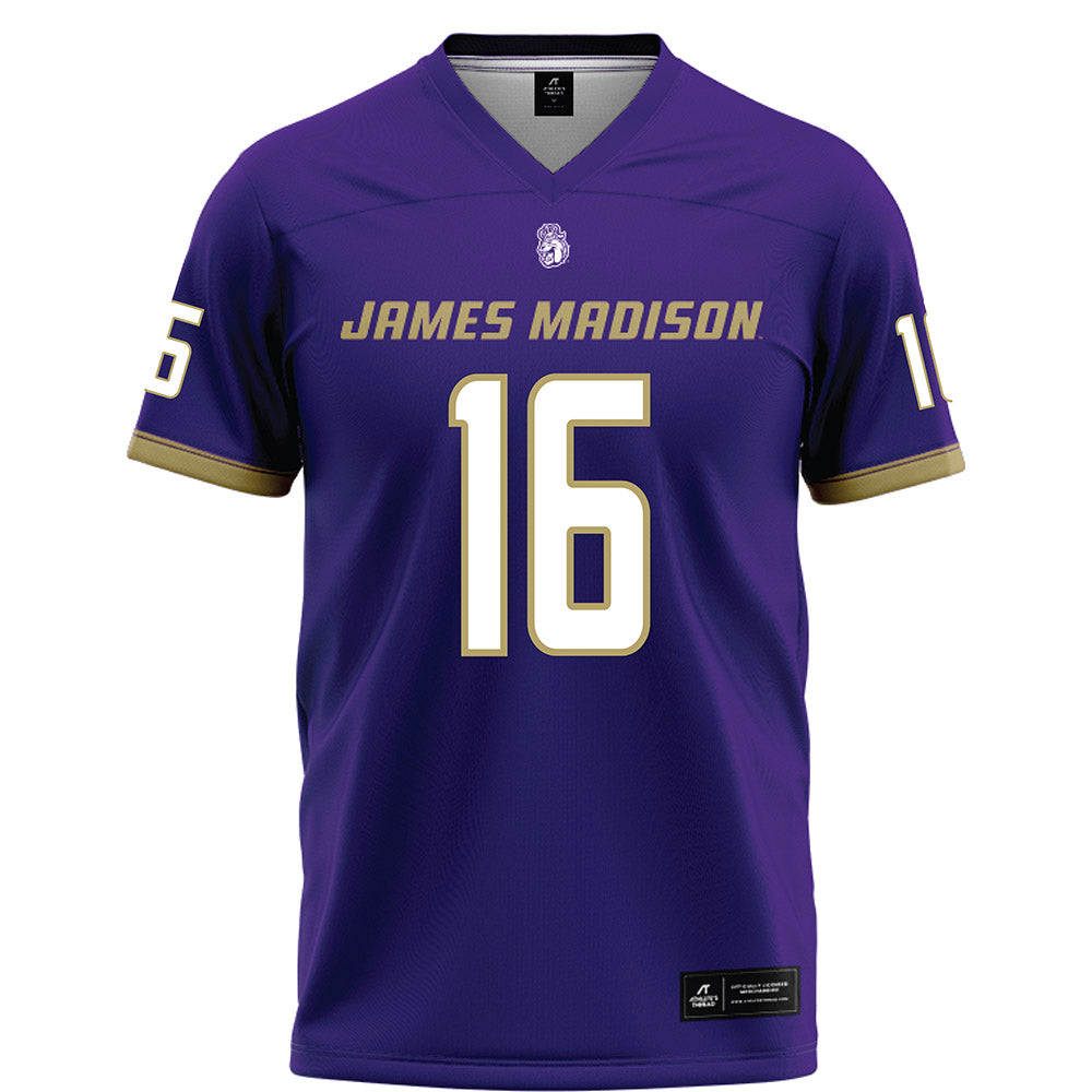 JMU - NCAA Football : Desmond Green - Purple Football Jersey