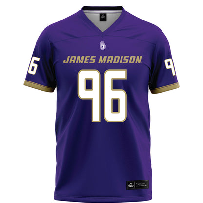 JMU - NCAA Football : Andrew VanSlyke - Purple Football Jersey-0