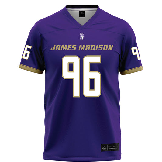 JMU - NCAA Football : Andrew VanSlyke - Purple Football Jersey-0