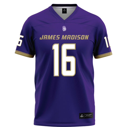 JMU - NCAA Football : TJ McGill - Purple Football Jersey-0