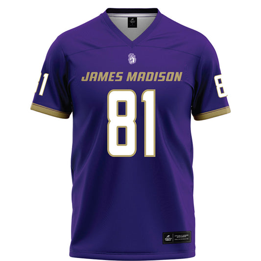 JMU - NCAA Football : Sue Yost - Purple Football Jersey-0