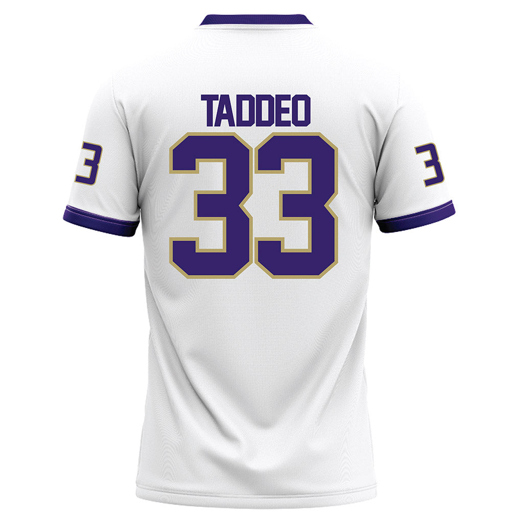 JMU - NCAA Football : Andrew Taddeo - White Football Jersey-1