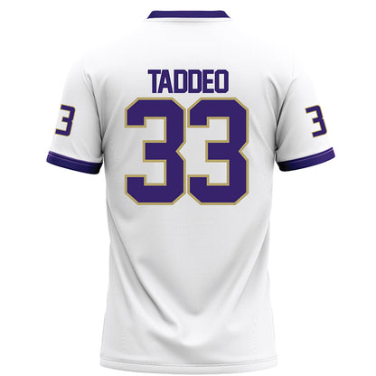 JMU - NCAA Football : Andrew Taddeo - White Football Jersey-1