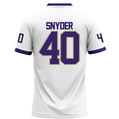 JMU - NCAA Football : Jackson Snyder - White Football Jersey-1
