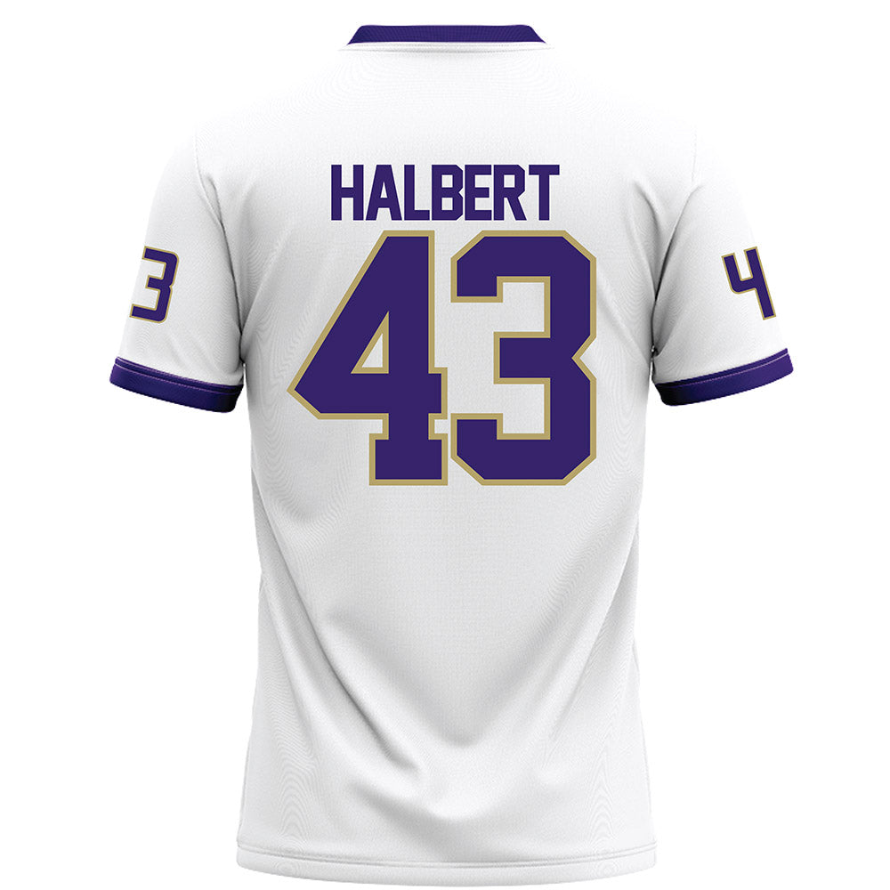 JMU - NCAA Football : Miles Halbert - White Football Jersey-1