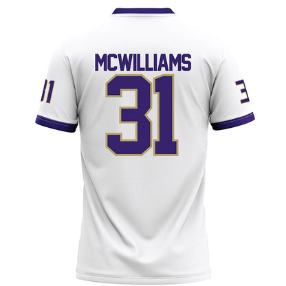 JMU - NCAA Football : Roddrey McWilliams - White Football Jersey-1