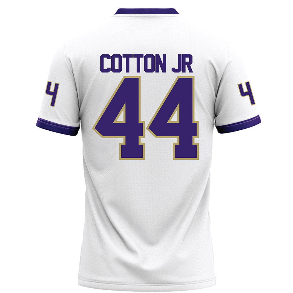 JMU - NCAA Football : DJ Cotton Jr - White Football Jersey-1