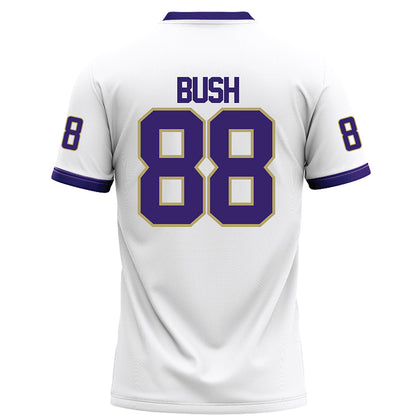 JMU - NCAA Football : Kells Bush - White Football Jersey-1