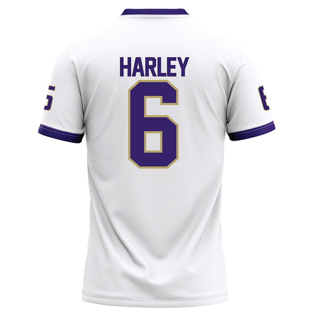 JMU - NCAA Football : Chantz Harley - White Football Jersey-1