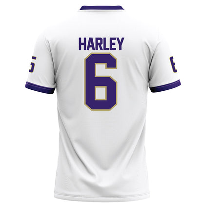 JMU - NCAA Football : Chantz Harley - White Football Jersey-1