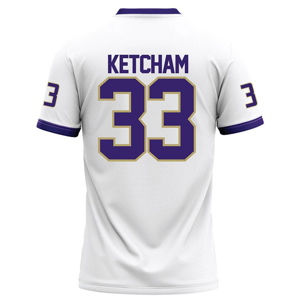 JMU - NCAA Football : Logan Ketcham - White Football Jersey-1