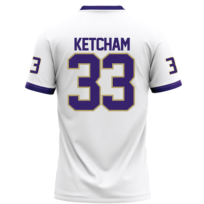 JMU - NCAA Football : Logan Ketcham - White Football Jersey-1