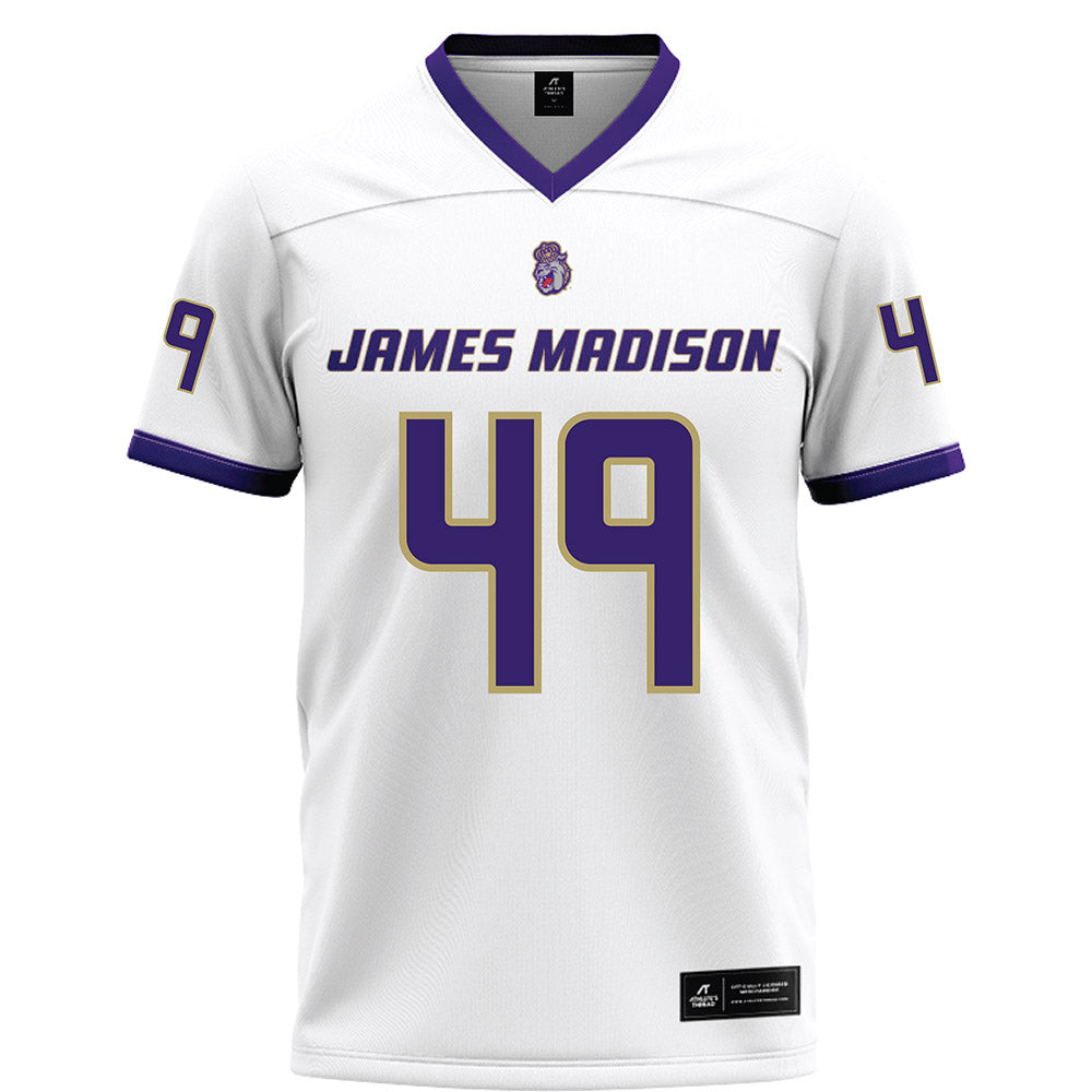 JMU - NCAA Football : Ryder Post - White Football Jersey-0