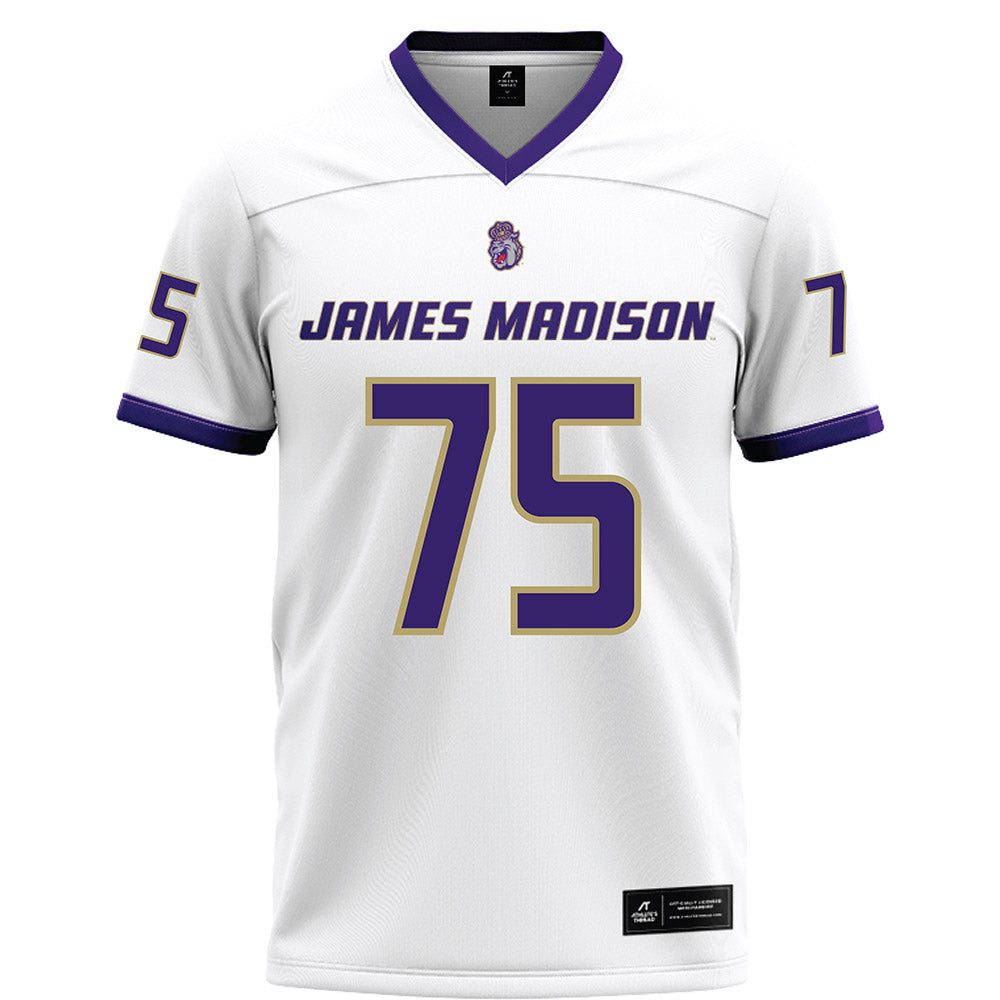 JMU - NCAA Football : Wyatt Maines - White Football Jersey-0