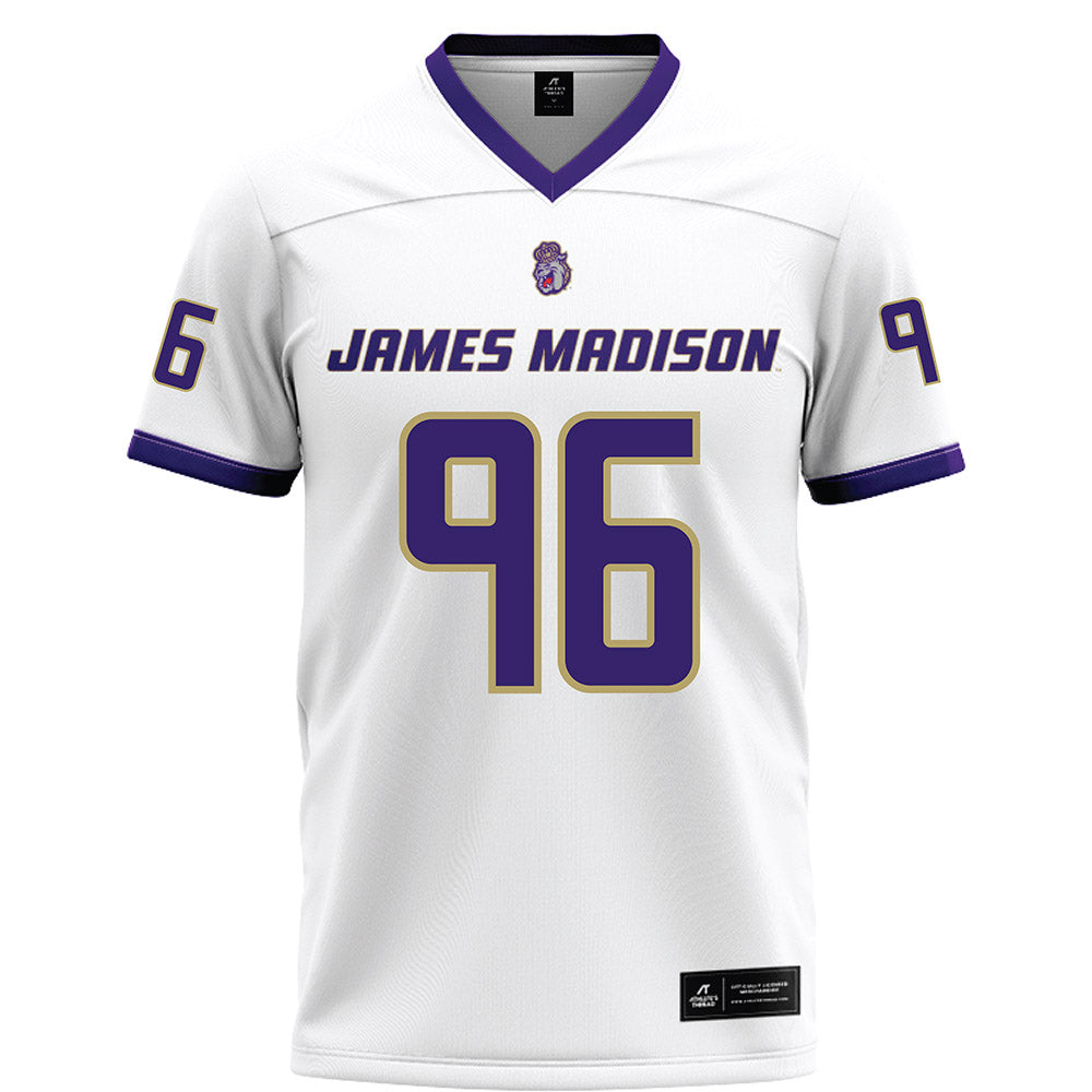 JMU - NCAA Football : Andrew VanSlyke - White Football Jersey-0